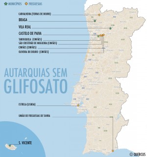 Não há nenhuma câmara ou freguesia dos Açores no mapa das autarquias livres de pesticidas
